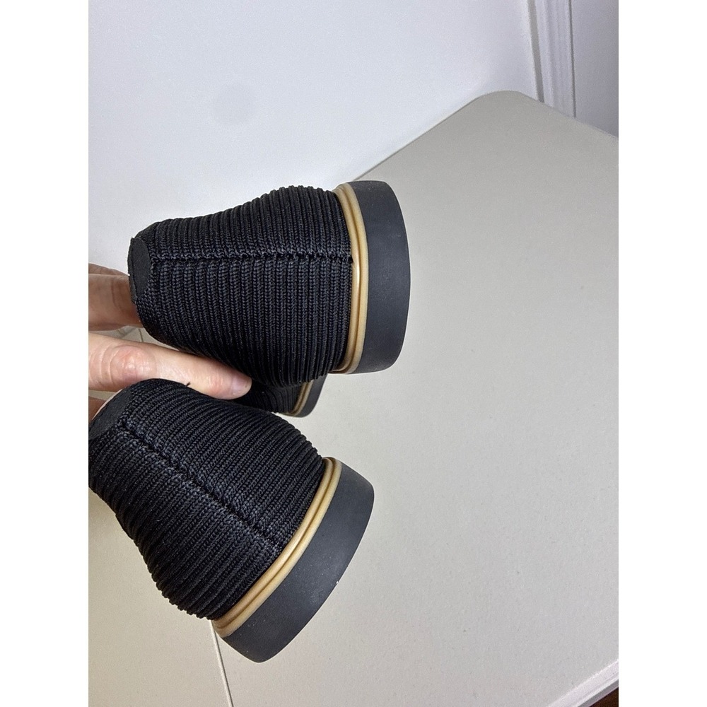 Vivaia Margot 2.0 Black Ribbed Knit Square Toe Flats Sustainable Shoes 41.5 10.5 - Picture 6 of 10
